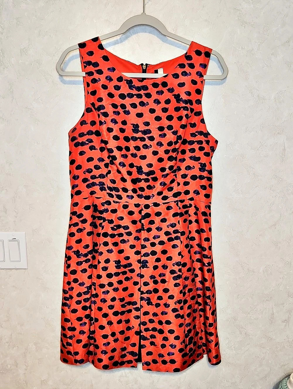 Kensie Orange Polkadot A-Line Dress in Orange & Black